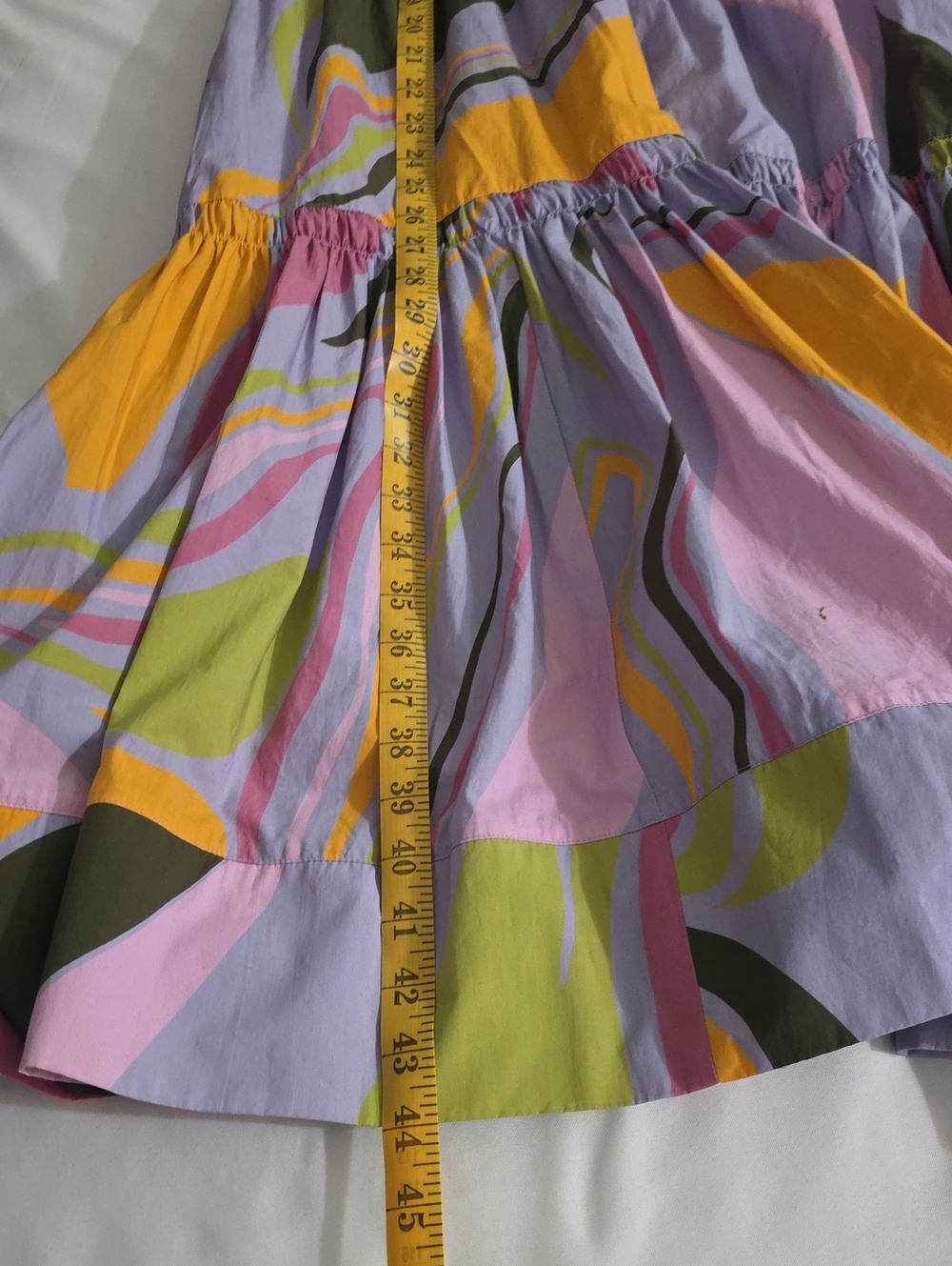 La Ligne Multicolor Tiered Flutter Maxi Dress in Yellow, Lilac & Olive - Picture 10 of 10